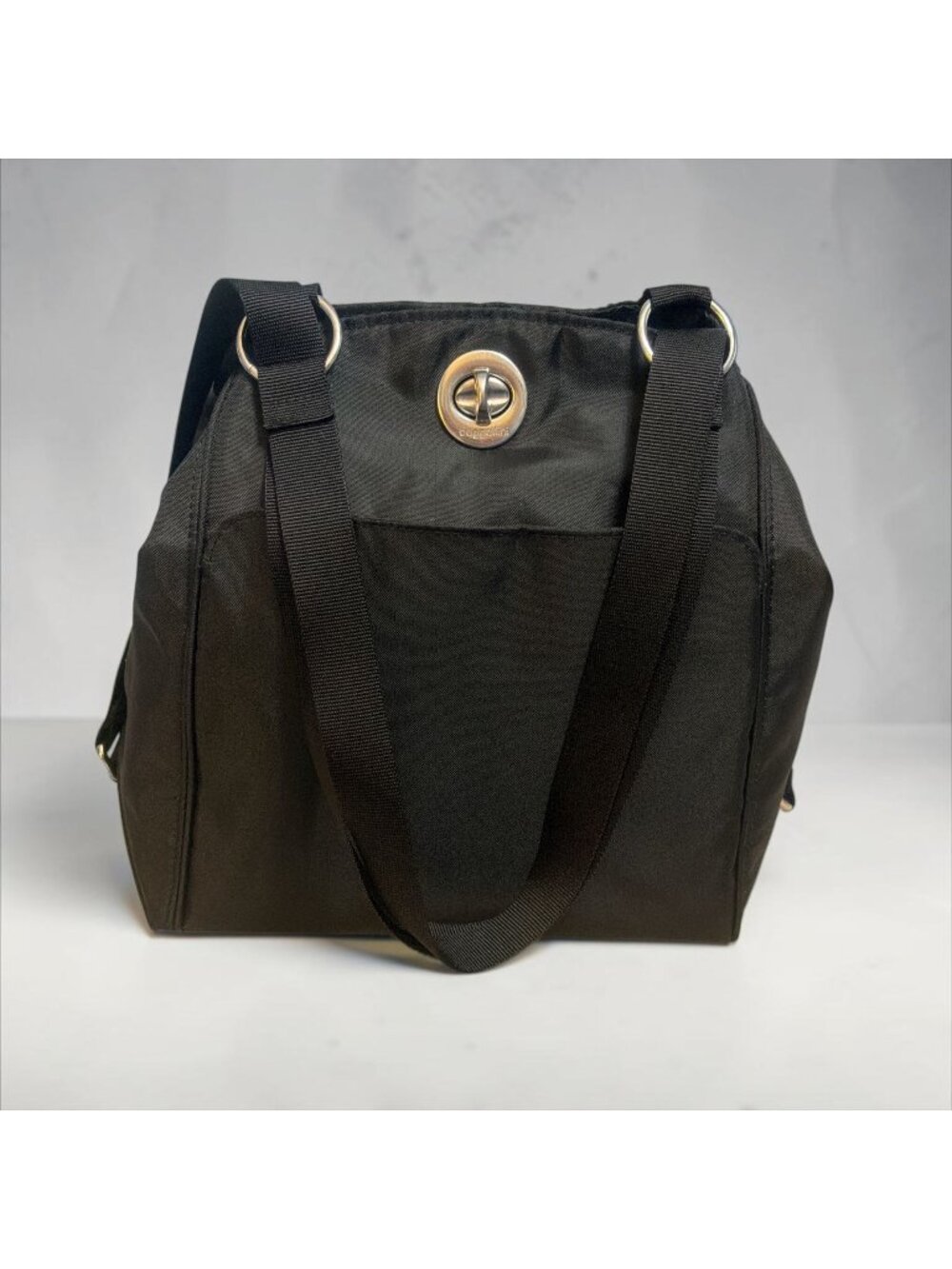 Baggallini Mendoza Convertible Backpack Black Water-resistant Nylon Tote X-body